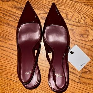Mango Cherry Sling back Pointed Toe Heels